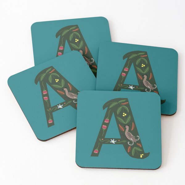 Item preview, Teal Letter A - Australian Folk Art Alphabet  designed and sold by Donnahuntriss.
