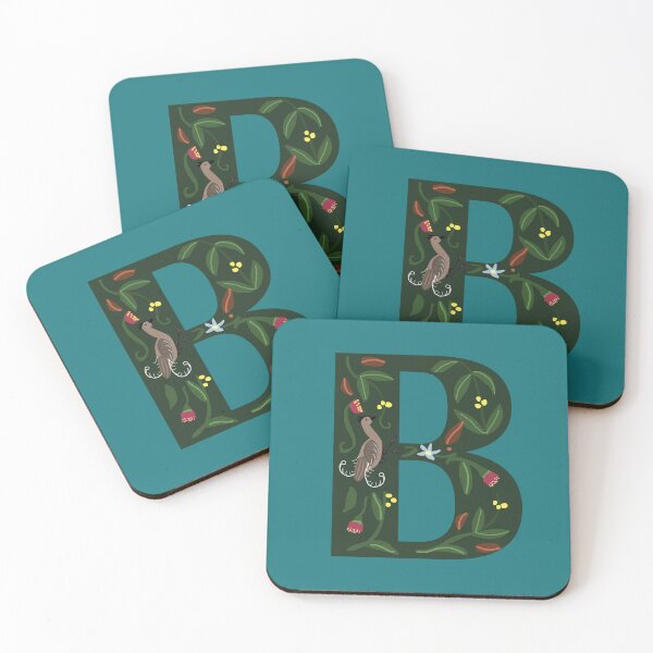 Item preview, Teal Letter B - Australian Folk Art Alphabet  designed and sold by Donnahuntriss.