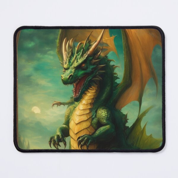 Item preview, Fantasy Green Dragon Painting designed and sold by JojiKebamura.