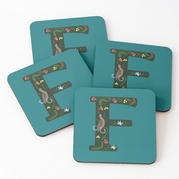 Item preview, Teal Letter F - Australian Folk Art Alphabet  designed and sold by Donnahuntriss.