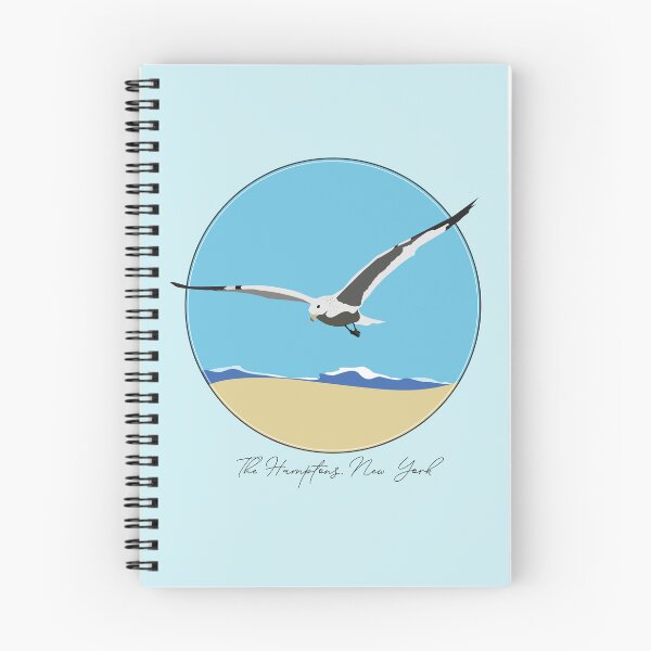 Item preview, The Hamptons, New York Sea Gull Flying Over Beach with Waves Design designed and sold by laughingwillows.