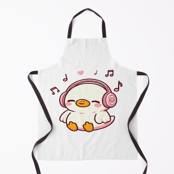 Item preview, Cute duck in kawaii chibi style listening to music with headphones designed and sold by AdrianMDesigns.
