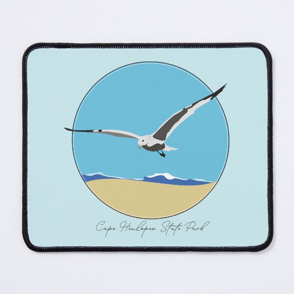 Item preview, Cape Henlopen State Park, Delaware Sea Gull Flying Over Beach with Waves Design designed and sold by laughingwillows.