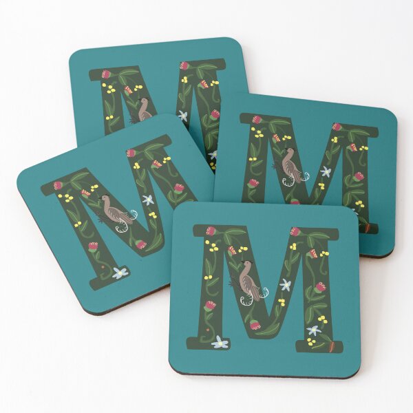 Item preview, Teal Letter M - Australian Folk Art Alphabet  designed and sold by Donnahuntriss.