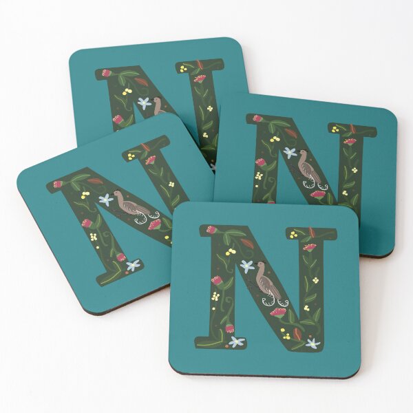 Item preview, Teal Letter N - Australian Folk Art Alphabet  designed and sold by Donnahuntriss.