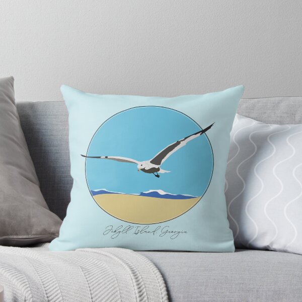 Item preview, Isla Jekyll, Georgia: gaviota volando sobre la playa con diseño de olas designed and sold by laughingwillows.