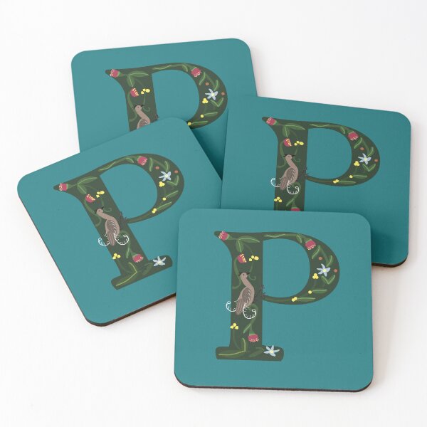Item preview, Teal Letter P - Australian Folk Art Alphabet  designed and sold by Donnahuntriss.