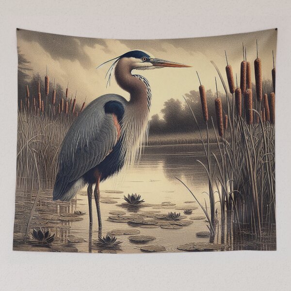 Item preview, Heron in the Weeds designed and sold by Foxlindesigns.
