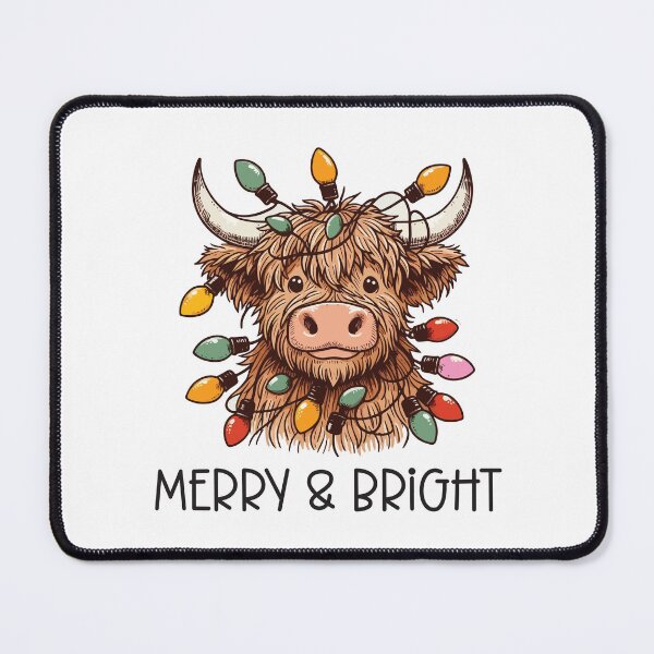 Item preview, Festive Highland Cow with Christmas Lights | Merry & Bright designed and sold by Julianadieyi.
