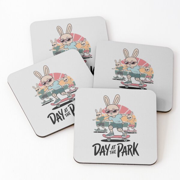Item preview, Day at the Park Bunny Skateboarding Design – Cute Animal Skaters designed and sold by love3617.