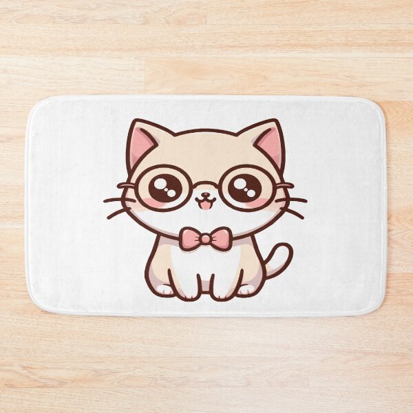 Item preview, Nerd cat 2, cute cat in kawaii chibi style wearing glasses designed and sold by AdrianMDesigns.