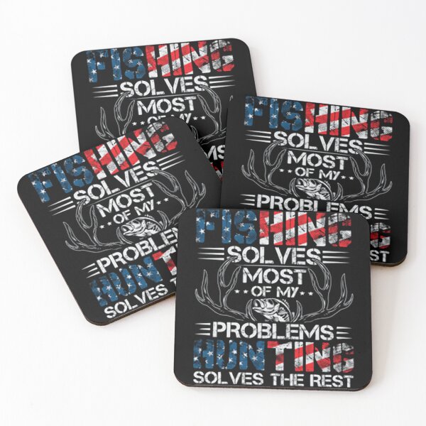 Item preview, Fishing and Hunting Solves Problems designed and sold by DopeTeezCompany.