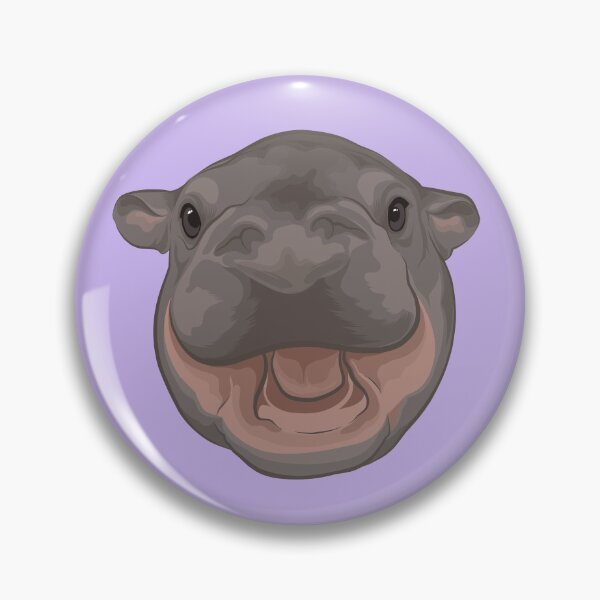 Item preview, Moo Deng Pygmy Hippo Screaming (purple) designed and sold by Magnolia Valley Art.