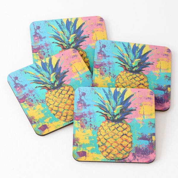 Item preview, Colorful vibrant pineapple painted print designed and sold by dcrc.