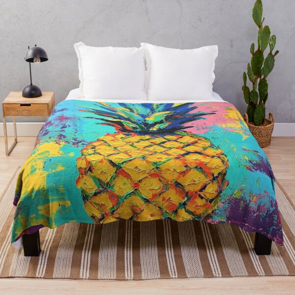 Item preview, Colorful vibrant pineapple painted print designed and sold by dcrc.