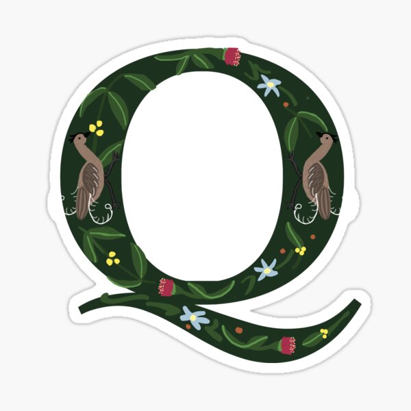 Item preview, Teal Letter Q - Australian Folk Art Alphabet  designed and sold by Donnahuntriss.