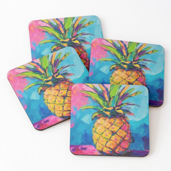 Item preview, Colorful vibrant pineapple painted print designed and sold by dcrc.