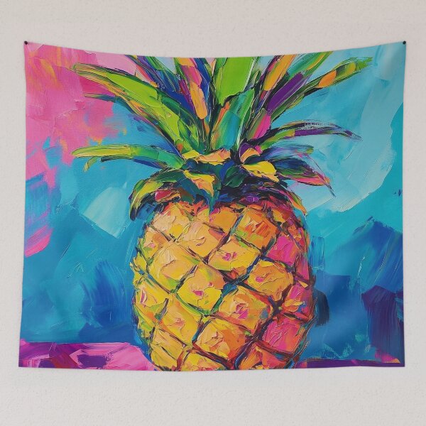 Item preview, Colorful vibrant pineapple painted print designed and sold by dcrc.