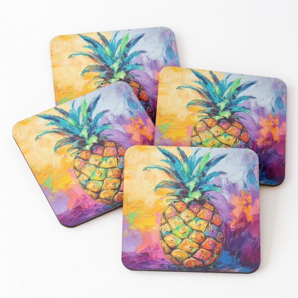 Item preview, colorful vibrant pineapple painted print designed and sold by dcrc.