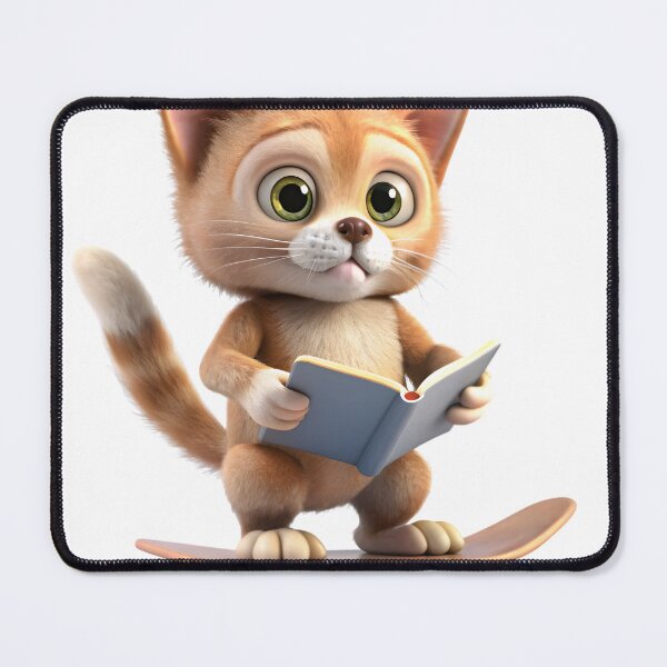 Item preview, Funny Cartoon Character: A comical animal character, such as a quirky cat or dog, doing human-like activities like skateboarding or reading a book. designed and sold by DigitalArtByJoe.