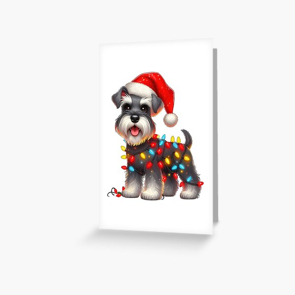 Item preview, Schnauzer Dog Christmas designed and sold by doodIllustrate.