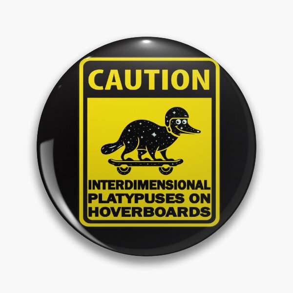 Item preview, Caution: Interdimensional Platypuses on Hoverboards – Fun Sci-Fi Design designed and sold by CoolCrazyQuirky.