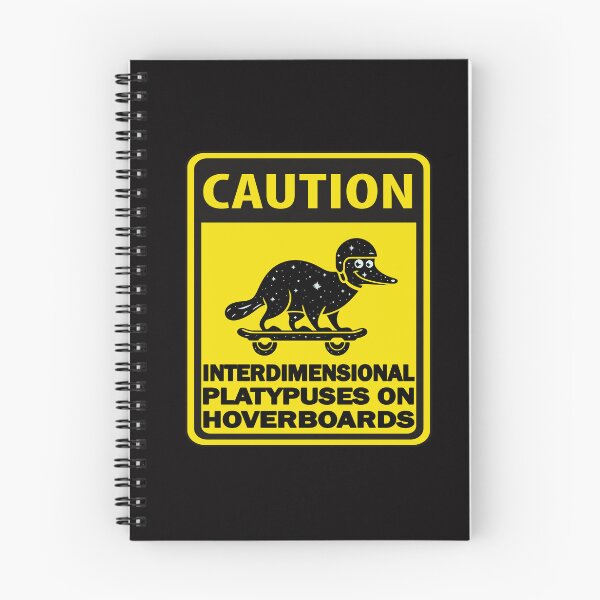 Item preview, Caution: Interdimensional Platypuses on Hoverboards – Fun Sci-Fi Design designed and sold by CoolCrazyQuirky.