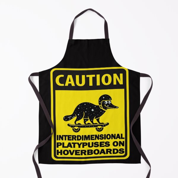 Item preview, Caution: Interdimensional Platypuses on Hoverboards – Fun Sci-Fi Design designed and sold by CoolCrazyQuirky.