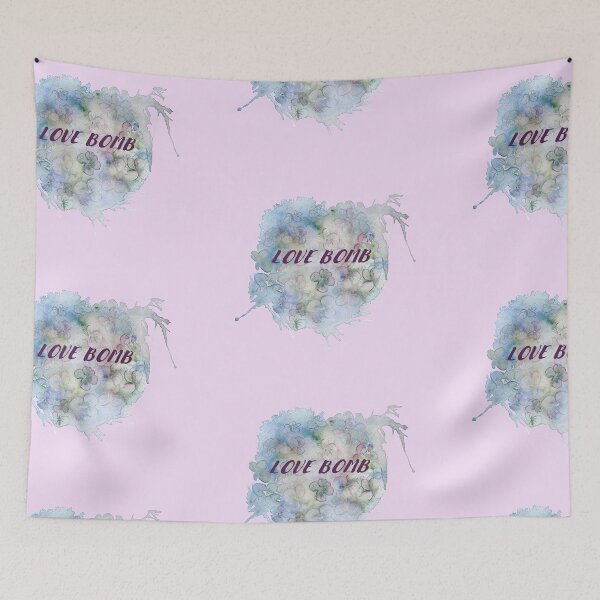 Item preview, Love Bomb - a heart of exploding watercolour hydrangeas designed and sold by RPrince1.