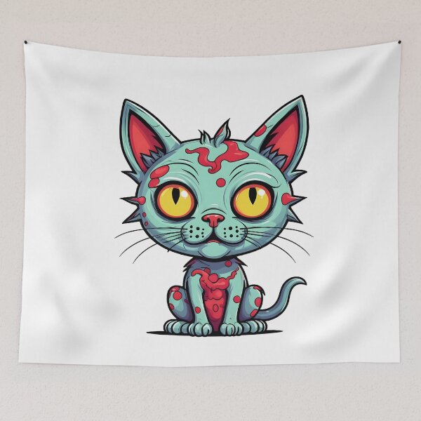 Item preview, Zombie Cat Sticker T-shirt Halloween designed and sold by Travelcases.