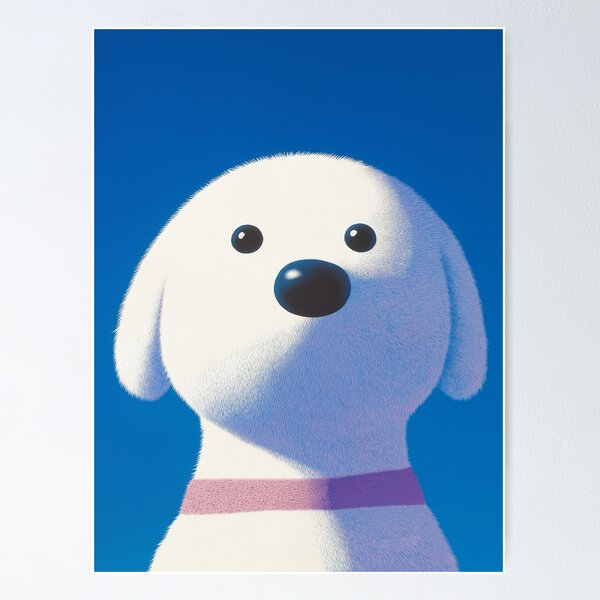 Item preview, white dog designed and sold by ezps.