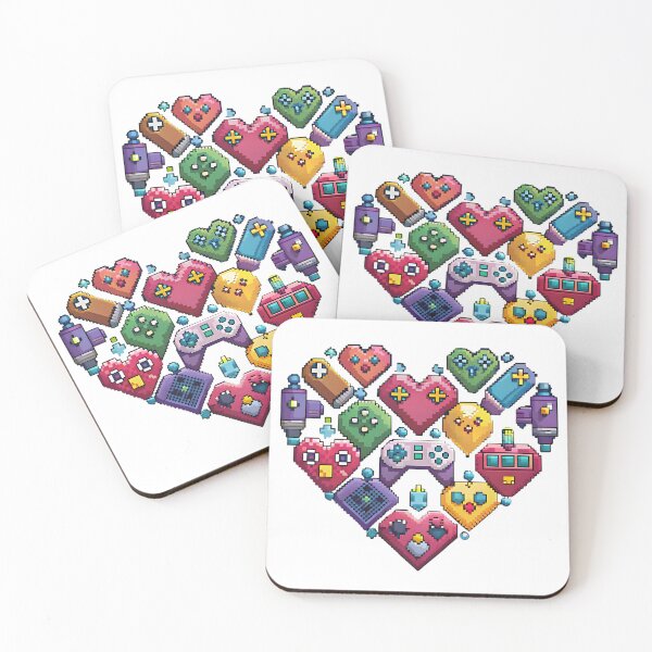 Item preview, Retro Gaming: A pixelated design inspired by 80s arcade games, with elements like joysticks, pixel hearts, and old-school video game consoles. designed and sold by DigitalArtByJoe.
