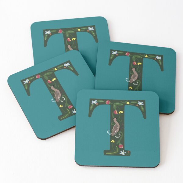 Item preview, Teal Letter T - Australian Folk Art Alphabet  designed and sold by Donnahuntriss.