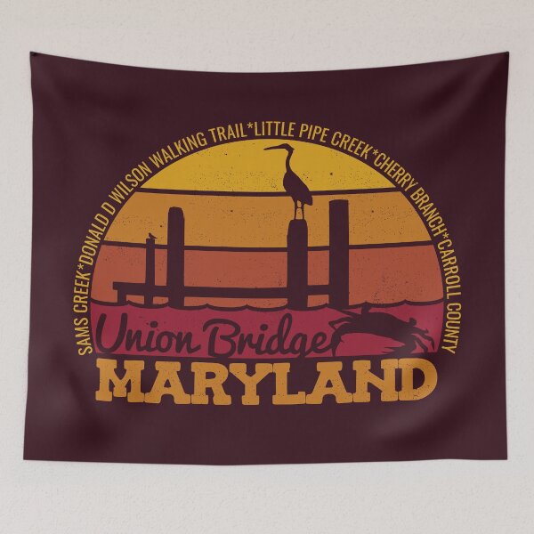 Item preview, Union Bridge Maryland Sunset Retro Local Pride Logo designed and sold by CRHPOD20.