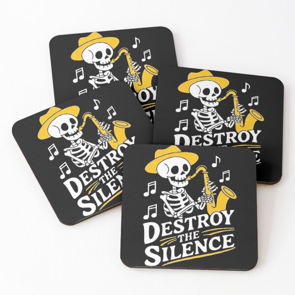 Item preview, Destroy the Silence Saxophone Skeleton Art designed and sold by love3617.