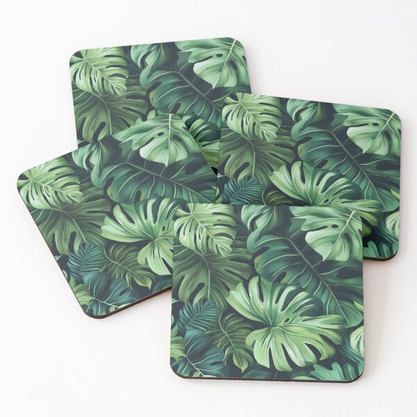 Item preview, Jungle Canopy: Monstera and Palm Leaves in a Tropical Oasis Seamless Pattern designed and sold by ThaiArtShop.