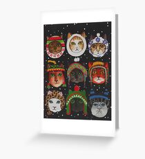 Cats in Winter Hats Greeting Card