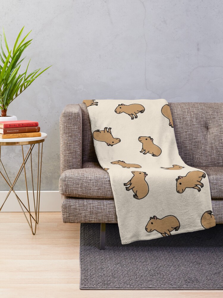 Thumbnail 2 of 6, Throw Blanket, Capybara designed and sold by littlemandyart.