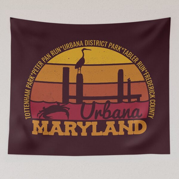Item preview, Urbana Maryland Sunset Retro Local Pride Logo designed and sold by CRHPOD20.