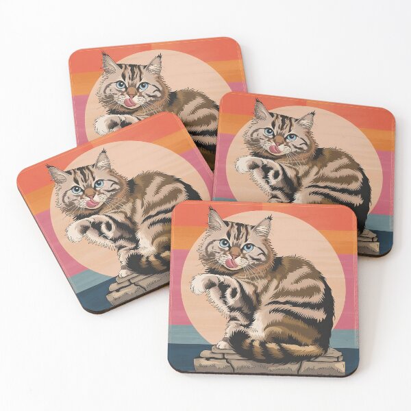 Item preview, Vibrant Fluffy Tabby Cat with Circle Background designed and sold by Dshoppin.