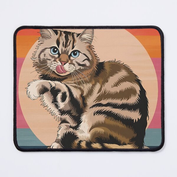 Item preview, Vibrant Fluffy Tabby Cat with Circle Background designed and sold by Dshoppin.