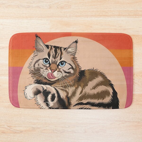 Item preview, Vibrant Fluffy Tabby Cat with Circle Background designed and sold by Dshoppin.