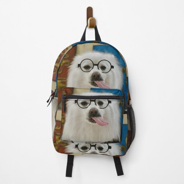 Item preview, Funny Silly White Dog with Glasses on Sticking Tongue Out at Halloween designed and sold by Yogibear & Rachelle .