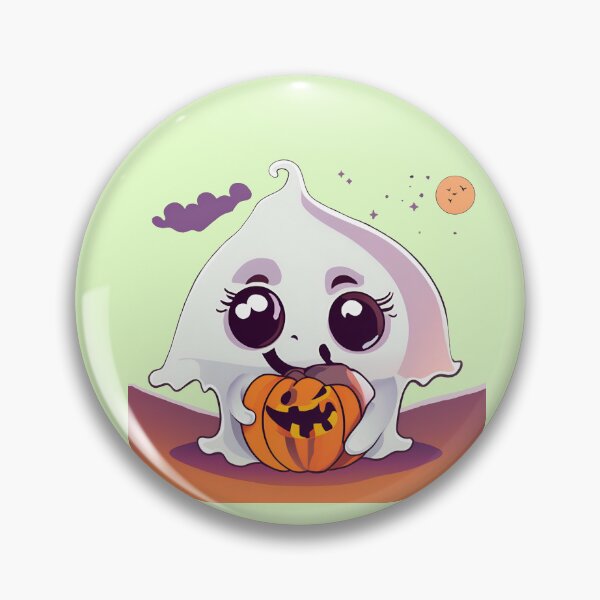 Item preview, A cartoon ghost holding a pumpkin designed and sold by PWDigitalArt.