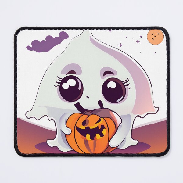 Item preview, A cartoon ghost holding a pumpkin designed and sold by PWDigitalArt.