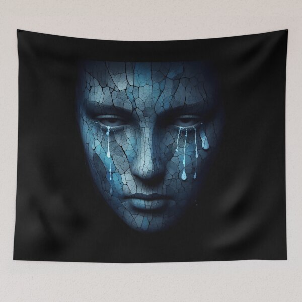 Item preview,  Melancholy Cracked Face with Tears designed and sold by pumsquare.