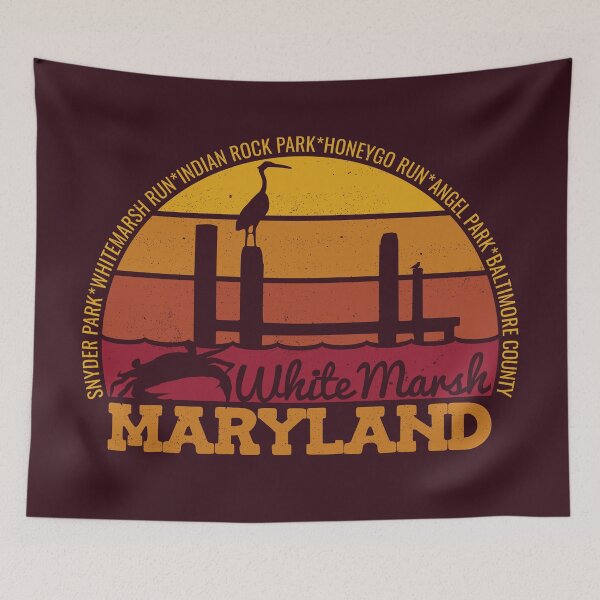 Item preview, White Marsh Maryland Sunset Retro Local Pride Logo designed and sold by CRHPOD20.