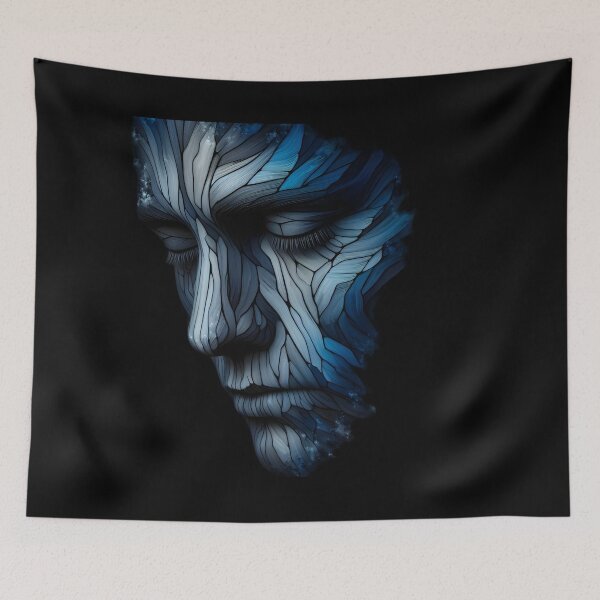 Item preview,  Ethereal Blue Abstract Face Art designed and sold by pumsquare.