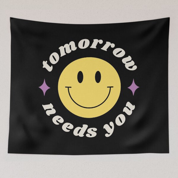 Item preview, Smiley Face with Quote | Tomorrow Needs You Motivational  designed and sold by TurtleDojo.
