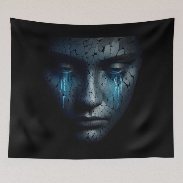 Item preview,  Cracked Face with Blue Tears designed and sold by pumsquare.